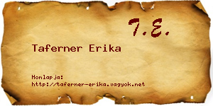 Taferner Erika névjegykártya